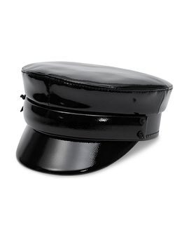 Ruslan Baginskiy Ruslan Baginskiy Faux Patent Leather Baker Boy Cap