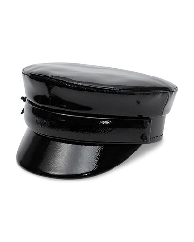 Ruslan Baginskiy Ruslan Baginskiy Faux Patent Leather Baker Boy Cap
