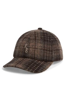 Ruslan Baginskiy Ruslan Baginskiy Hand Embroidered Check Wool Adjustable Baseball Cap