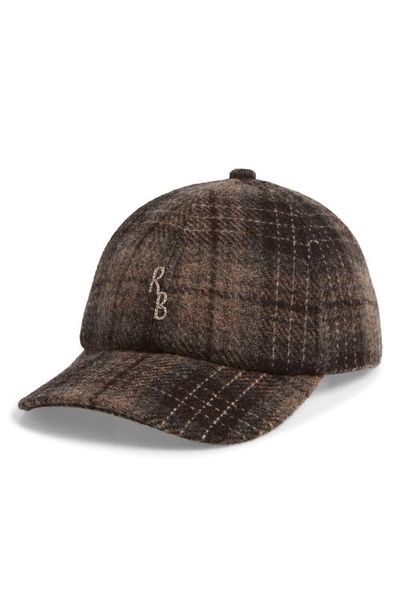 Ruslan Baginskiy Ruslan Baginskiy Hand Embroidered Check Wool Adjustable Baseball Cap