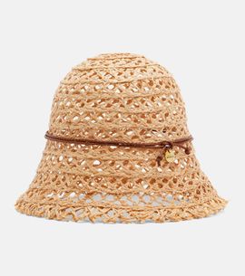 Ruslan Baginskiy Ruslan Baginskiy Leather-trimmed straw bucket hat