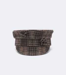 Ruslan Baginskiy Ruslan Baginskiy Logo checked wool newsboy cap