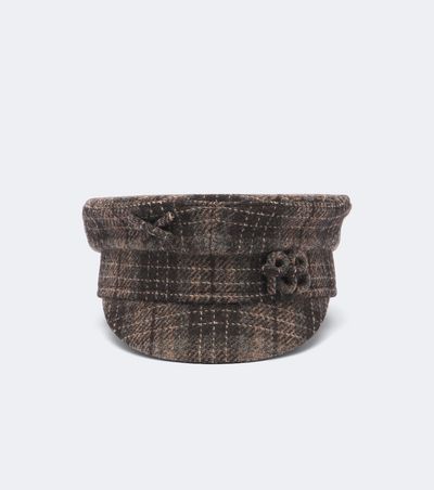Ruslan Baginskiy Ruslan Baginskiy Logo checked wool newsboy cap