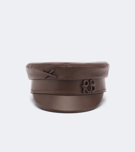 Ruslan Baginskiy Ruslan Baginskiy Logo leather newsboy cap