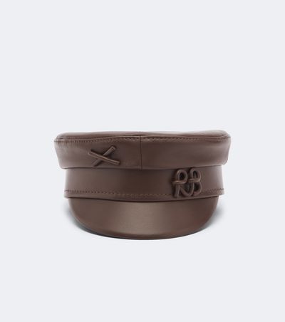 Ruslan Baginskiy Ruslan Baginskiy Logo leather newsboy cap