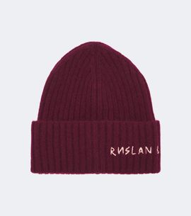 Ruslan Baginskiy Ruslan Baginskiy Logo ribbed-knit cashmere beanie