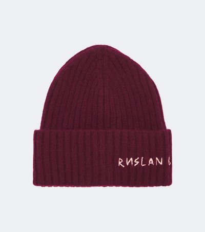Ruslan Baginskiy Ruslan Baginskiy Logo ribbed-knit cashmere beanie