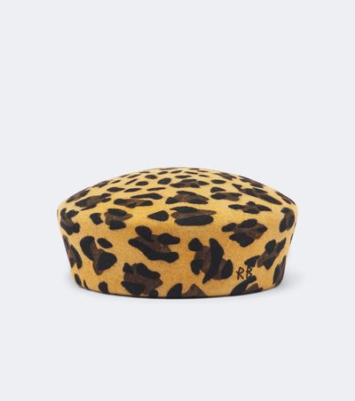 Ruslan Baginskiy Ruslan Baginskiy Logo wool leopard-print hat