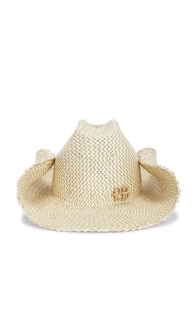Ruslan Baginskiy Ruslan Baginskiy Monogram-embellished Straw Cowboy Hat
