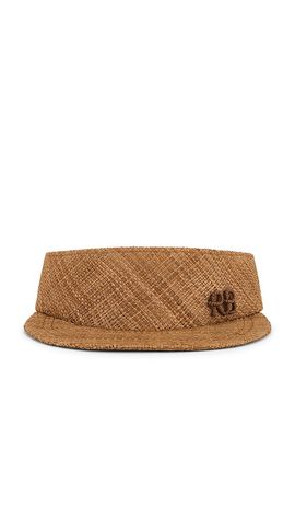 Ruslan Baginskiy Ruslan Baginskiy Monogram-embellished Straw Visor