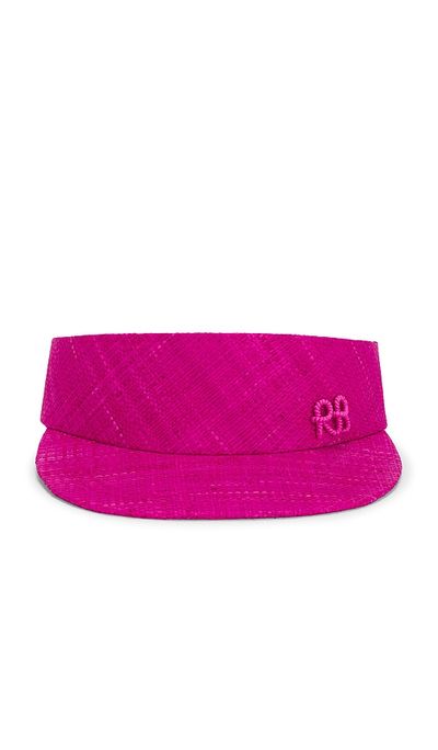 Ruslan Baginskiy Ruslan Baginskiy Monogram-embellished Straw Visor Hat