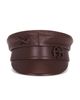 Ruslan Baginskiy Ruslan Baginskiy Monogram Embellished Leather Baker Boy Cap - 1