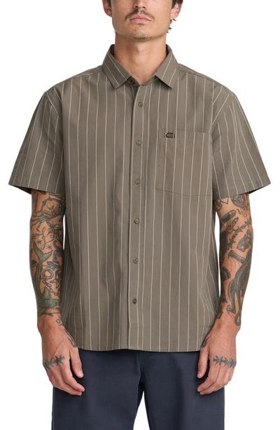 RVCA RVCA Dayshift Workwear Stripe Short Sleeve Button-Up Shirt