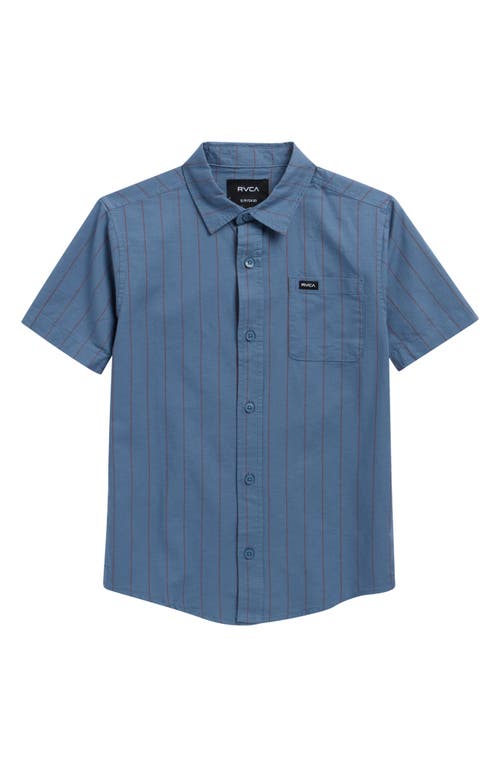 RVCA RVCA Kids' Stripe Short Sleeve Cotton Button-Up Shirt