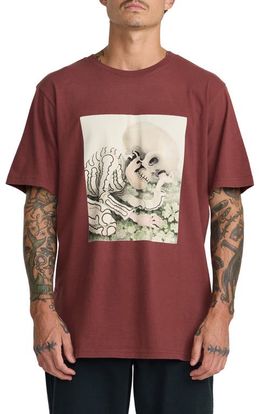 RVCA RVCA Sleepy Skeletons ANP Cotton Graphic T-Shirt