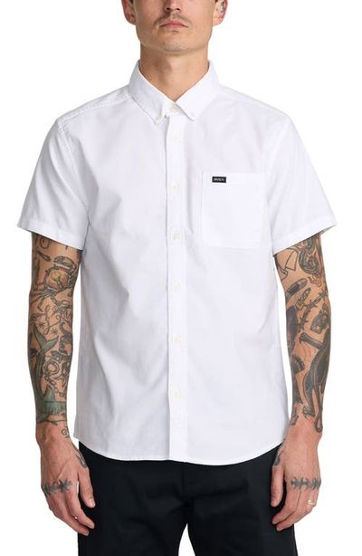 RVCA RVCA That'll Do Slim Fit Solid Short Sleeve Button-Down Shirt