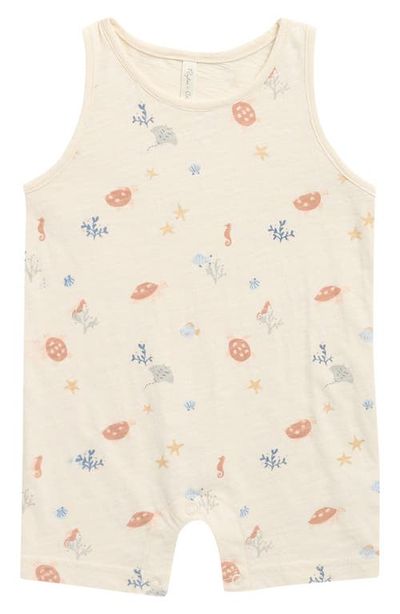 Rylee + Cru Rylee + Cru Aquatic Print Sleeveless Cotton Romper