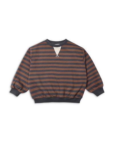 Rylee + Cru Rylee + Cru Boys Oversized Crewneck Mulberry Stripe Sweatshirt
