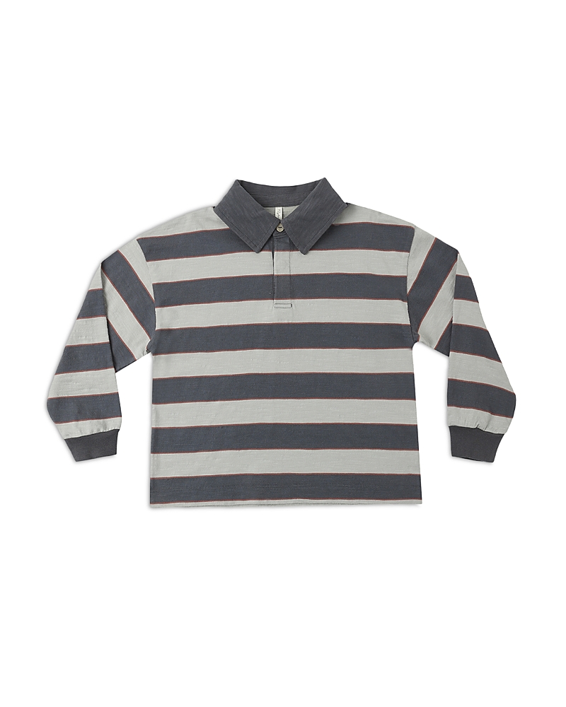 Rylee + Cru Rylee + Cru Boys Rugby Sage Stripe Polo Shirt