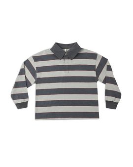 Rylee + Cru Rylee + Cru Boys Rugby Sage Stripe Polo Shirt