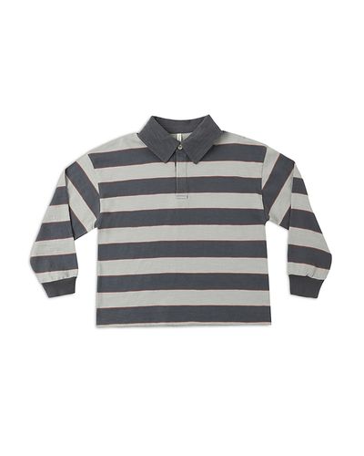 Rylee + Cru Rylee + Cru Boys Rugby Sage Stripe Polo Shirt