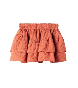 Rylee + Cru Rylee + Cru Embroidered tiered cotton skirt