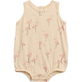Rylee + Cru Rylee + Cru Flamingo Print Cotton Bubble Bodysuit
