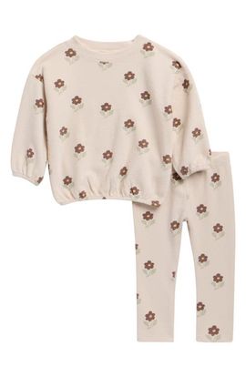 Rylee + Cru Rylee + Cru Floral Print Long Sleeve Stretch Cotton T-Shirt & Joggers Set