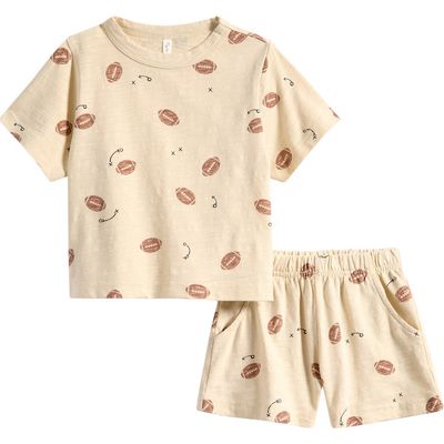 Rylee + Cru Rylee + Cru Football Print T-Shirt & Shorts Play Set