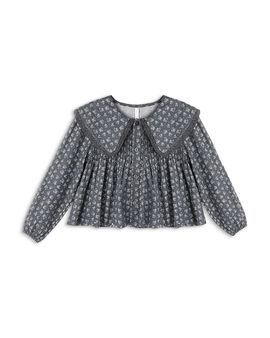 Rylee + Cru Rylee + Cru Girls' Fern Heart Ditsy Blouse