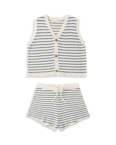Rylee + Cru Rylee + Cru Girls' Knit Vest & Shorts Set