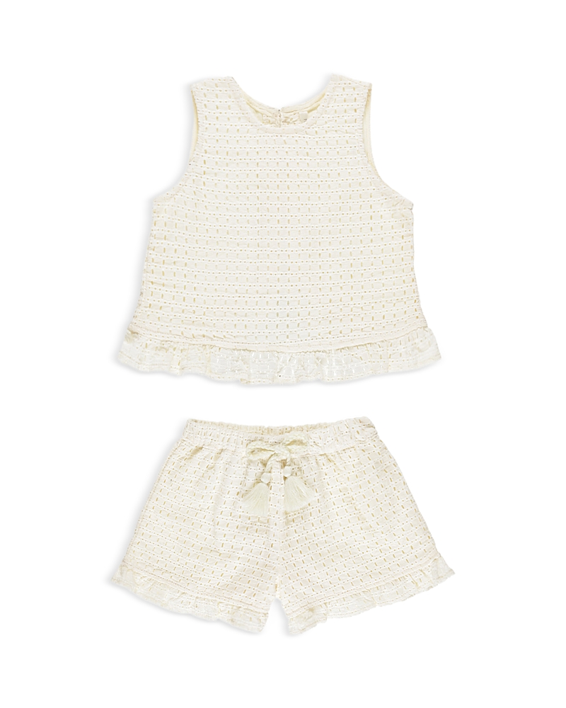 Rylee + Cru Rylee + Cru Girls' Leonie Eyelet Top & Shorts Set