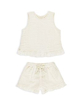 Rylee + Cru Rylee + Cru Girls' Leonie Eyelet Top & Shorts Set