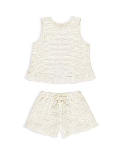 Rylee + Cru Rylee + Cru Girls' Leonie Eyelet Top & Shorts Set