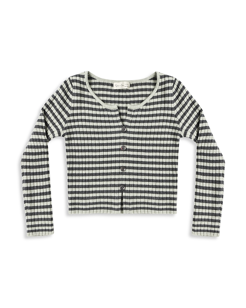 Rylee + Cru Rylee + Cru Girls' Midnight Striped Long Sleeved Knit Tee
