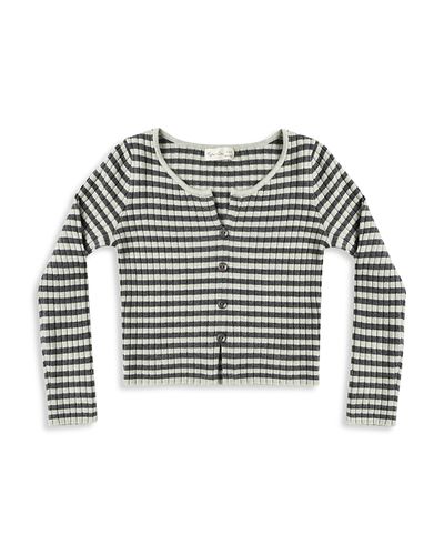 Rylee + Cru Rylee + Cru Girls' Midnight Striped Long Sleeved Knit Tee