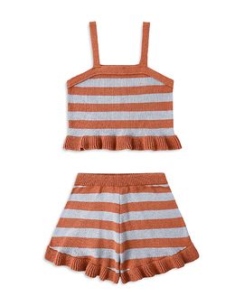 Rylee + Cru Rylee + Cru Girls' Naomi Striped Top & Shorts Set