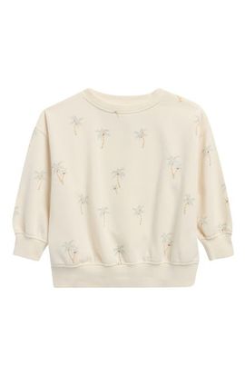 Rylee + Cru Rylee + Cru Palm Print Cotton Blend Fleece Sweatshirt