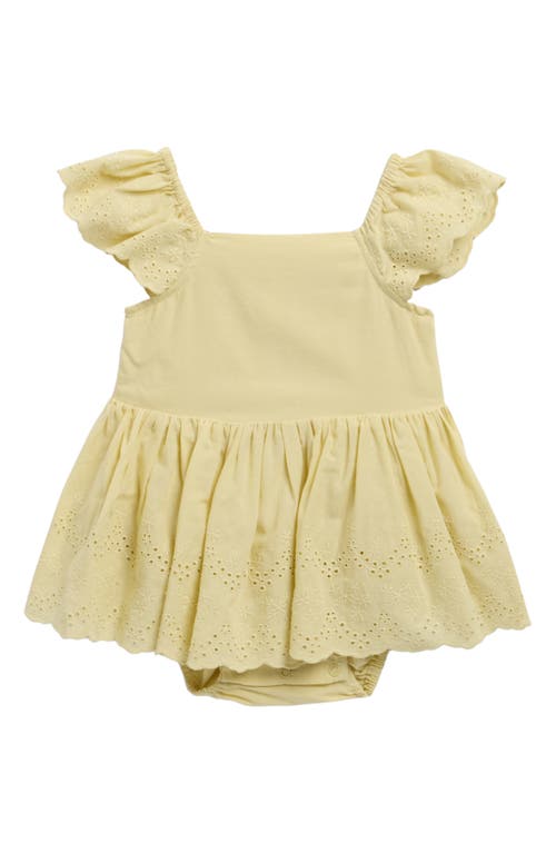 Rylee + Cru Rylee + Cru Remi Citron Eyelet Cotton Skirted Bodysuit 