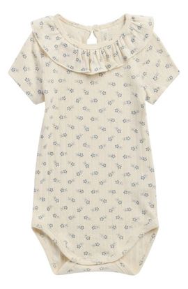 Rylee + Cru Rylee + Cru Ruffle Cotton Pointelle Bodysuit