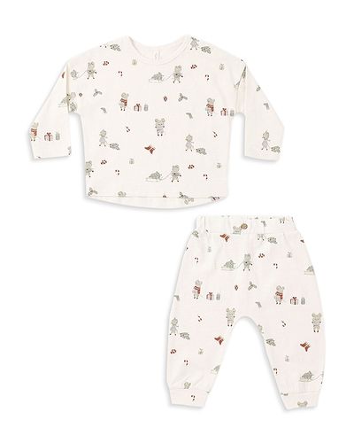 Rylee + Cru Rylee + Cru Unisex Holiday Mouse Cotton Long Sleeve Tee & Pants Set