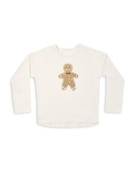 Rylee + Cru Rylee + Cru Unisex Long Sleeved Cotton Gingerbread Man Tee
