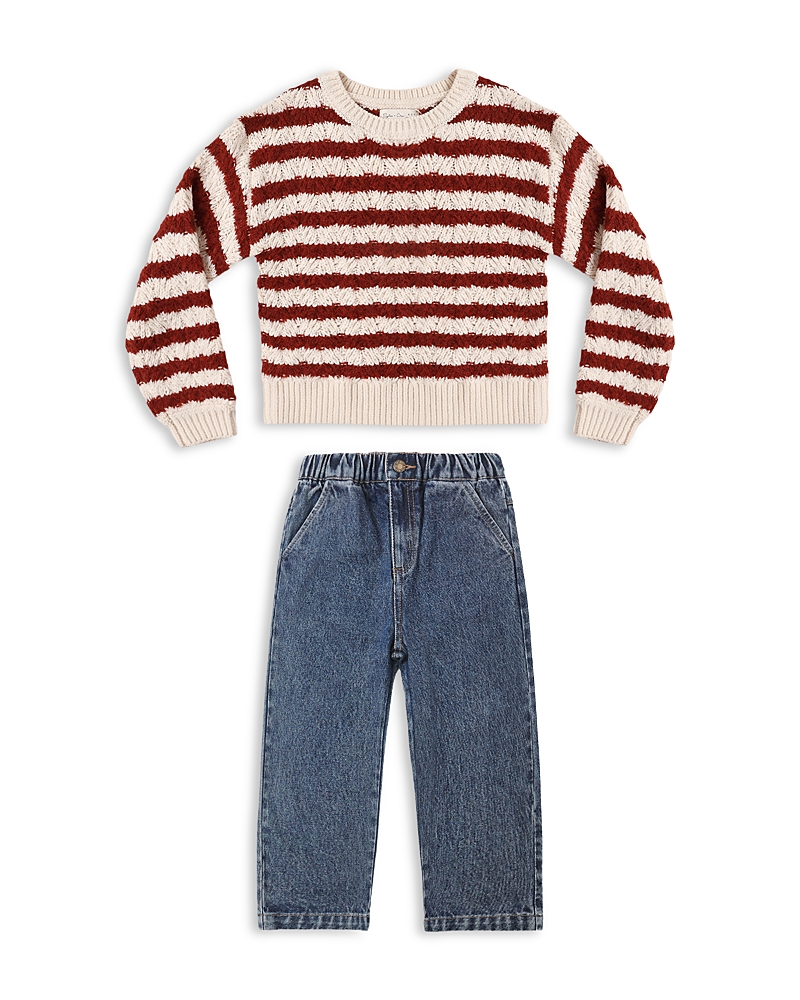 Rylee + Cru Rylee + Cru Unisex Ruby Stripe Sweater & Jeans Set