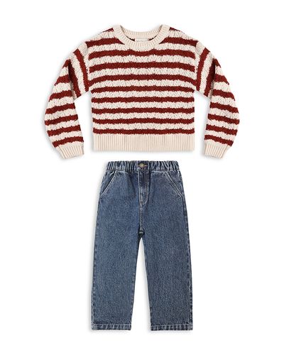 Rylee + Cru Rylee + Cru Unisex Ruby Stripe Sweater & Jeans Set