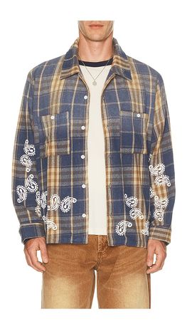 Ryoko Rain Ryoko Rain Blue Plaid Paisley Flannel
