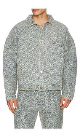Ryoko Rain Ryoko Rain Seigaiha Jacquard Denim Work Jacket