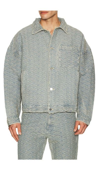 Ryoko Rain Ryoko Rain Seigaiha Jacquard Denim Work Jacket