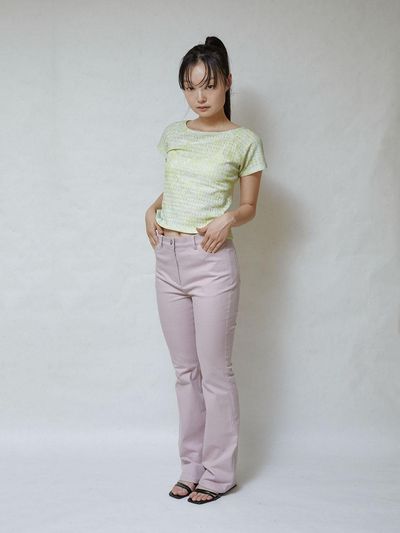 rysm Boots cut cotton pants - Grayish Blue