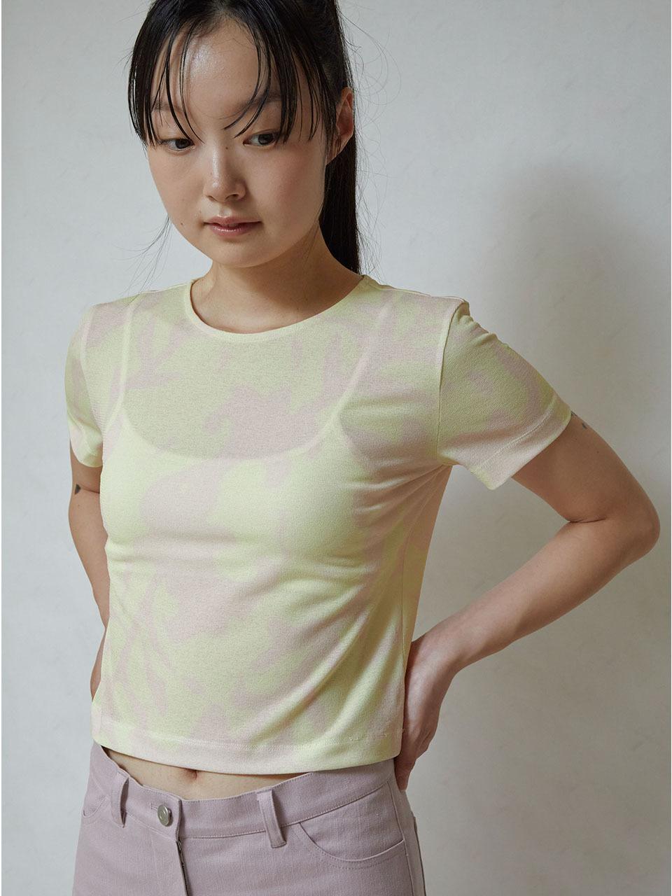 rysm Flower shadow t - shirt - Yellow