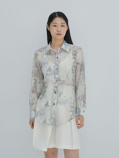 rysm Sheer print over shirts - Jade Green